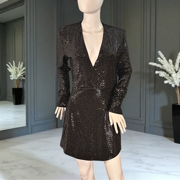 Dear John Dresses & Skirts - Dear John Pamela Women's Black Sequin Long Sleeve Mini Dress Size Small NWT!